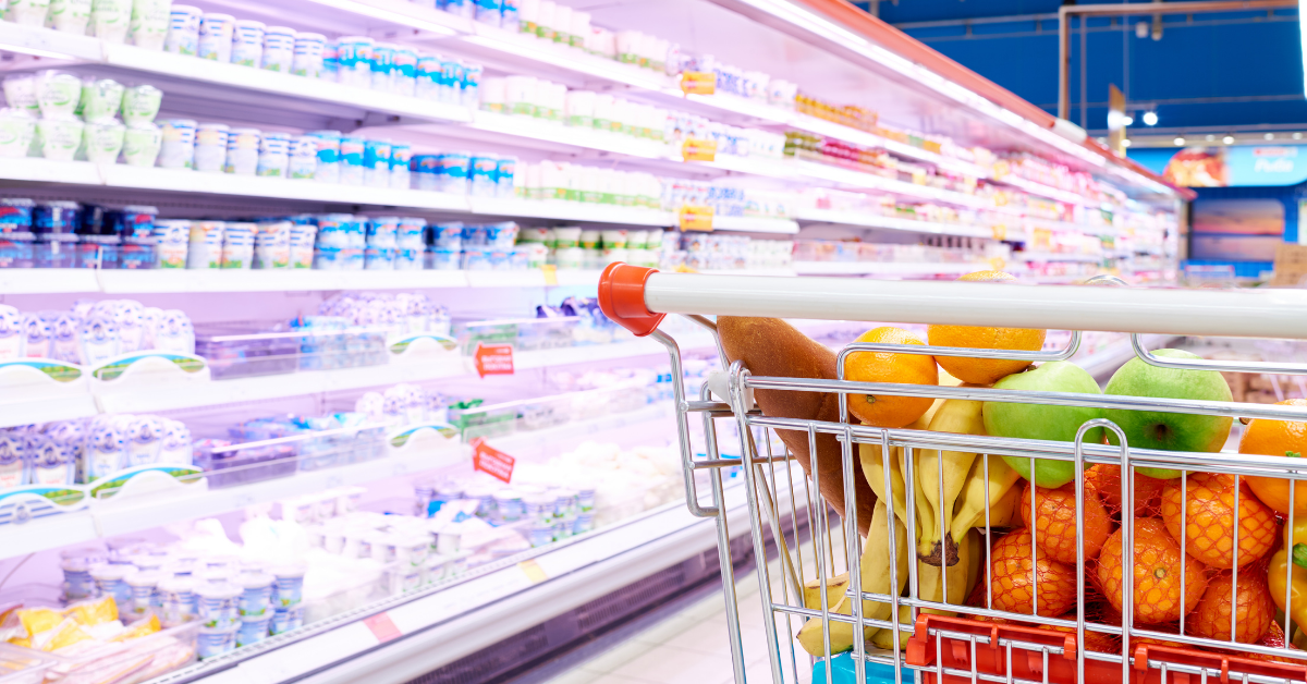 Grocery care in store aisle