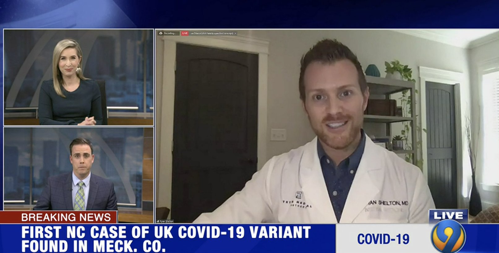 Dr. Ryan Shelton speaks with WSOC about first case of COVID-19 variant in Mecklenburg County